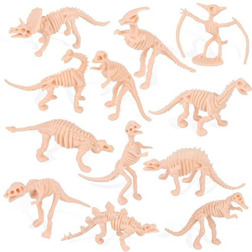 FOIMAS 60 Pack Dinosaur Fossil Skeletons Figurine Plastic Figures Dinosaur Skeleton for Dino Sand Dig Science Party Favor Decoration
