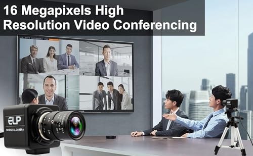 16MP HD USB Camera, 2.8-12mm 4X Optical Manual Zoom CS Mount Lens, High Resolution for Lightburn, OpenCV, Live Streaming & USB Microscope, Plug & Play for Windows, Linux, Jetson Nano