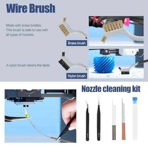 VASTOOLS 42Pcs 3D Printer Accessories Kit, Professional Deburring Tool Set with Nozzle Cleaning Needles, Scraper, Pliers, Files,Sanding & Polishing Tools for 3D Printing