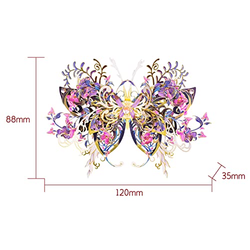 MU 3D Metal Puzzles for Adult Flower and Butterfly B-Nige, Insects Animals Floral Puzzles Metal Model Kits Building,Birthday Gift Brain Teaser DIY Sets Home Decor - color: Nige-rainbow-colored and Feathered Costume