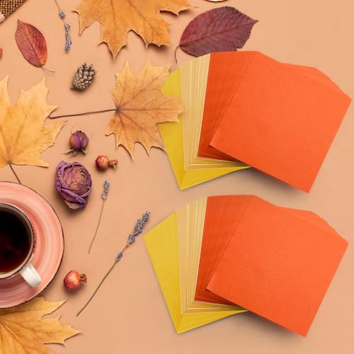 Kigeli 300 Sheet Origami Paper 6 x 6 Inch Square, Autumn Colors - color: Orange,Yellow