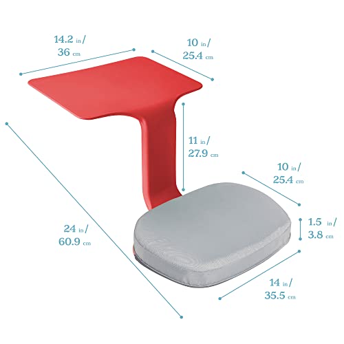 ECR4Kids The Surf Portable Lap Desk with Cushion , Flexible Seating, Red, 10-Piece - color: Red