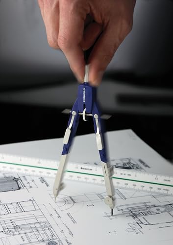 STAEDTLER Mars Comfort Metal 6" Compass Set with Adapter, Lead & Case - style: 3 Piece Professional Set