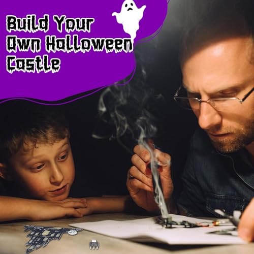 DIY Halloween Ghost Castle Soldering Practice Kit with Music & LED Lights
