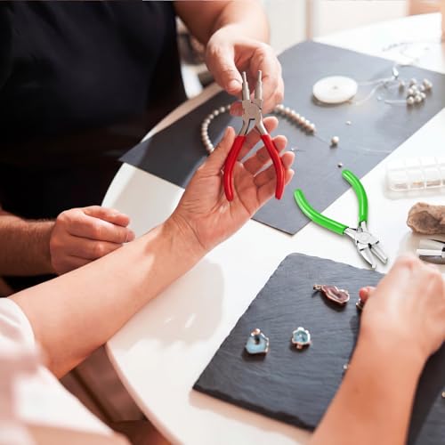 Mudder 2 Pcs Jewelry Making Tool 6 in 1 Bail Making Plier,Red and Green - color: Red and Green