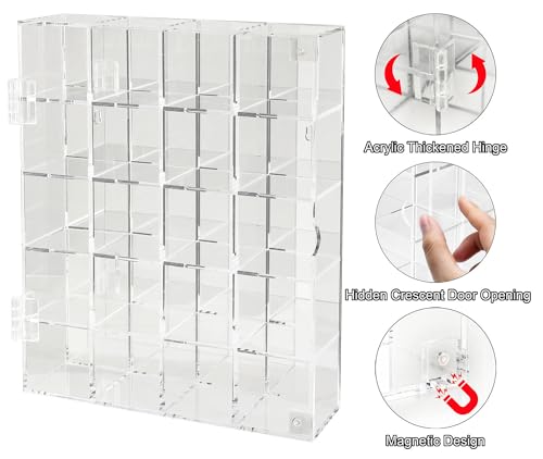 Adjustable Acrylic Rock Display Case Shadow Box with Shelves - size: Small Vertical 20-Room Display Case