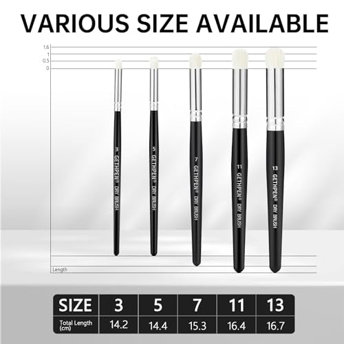 GETHPEN Drybrush Paint Brush Set, 5 Sizes Hobby Detail Paint Brushes - size: 5 Sizes