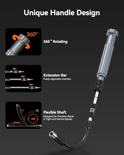 LIFEGOO Precision Screwdriver Set, 150 in 1 Magnetic Screwdriver Set with mini built-in box, Repair Tool Kit for Computer, Laptop, iPhone, Macbook, PC, PS5, Xbox Controller, RC, Jewelers, Glasses - color: Black-orange, size: 150 in 1