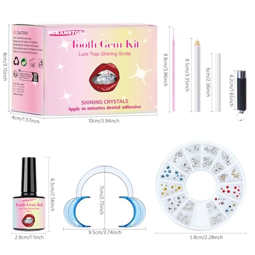 Professional Tooth Gem Kit with UV Light, 130+ PCS DIY Teeth Gems for Women & Men - Safe, Removable Dental Grade Tooth Gem Glue - Y2K Sparkle Jewelry Gems Kit for Parties, Tooth Gems Kit for Teeth