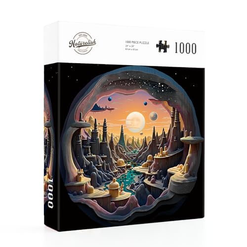 1000 Piece Jigsaw Puzzle for Adults, 3D Visual Art Puzzle - color: 3d Alien Frontier