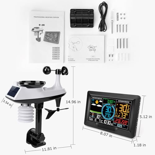 Wireless Weather Station with Outdoor Sensor, 10-in-1 Weather Monitor