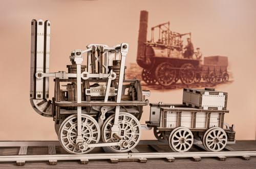 EWA Eco-Wood-Art Locomotion #1 3D Wooden Puzzle, Mechanical Model Kit, 325 Pieces, 15.75 Inches, Wood