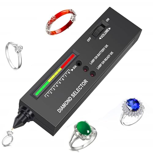 Diamond Tester,High Accuracy Diamond Tester Pen and Diamond Torch Jewelry Diamond Tester Kit Professional Diamond Selector for Novice and Expert, Thermal Conductivity Meter (Battery Included)
