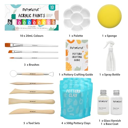 MCOOH Air Dry Clay Pottery Kit for Beginners - color: Blue Package