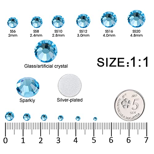3792pcs Malachite Blue Flatback Rhinestones for Bedazzling - color: Malachite blue