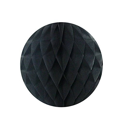 Wrapables 8" Set of 4 Tissue Honeycomb Ball Party Decorations for Weddings, Birthday Parties, Baby Showers, and Nursery Décor, Black - color: Black, Set of 4