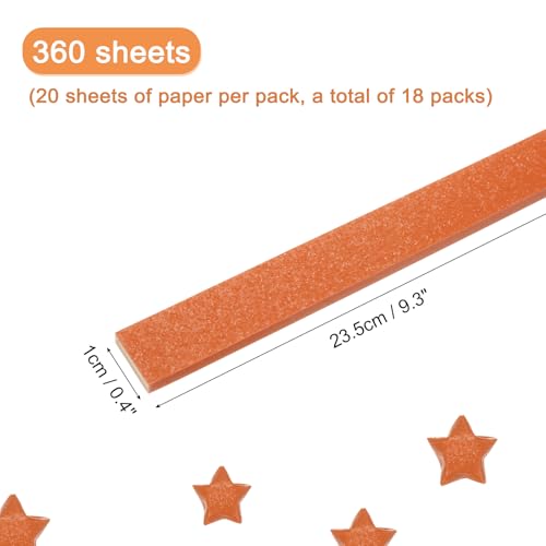 MECCANIXITY 360 Sheets Origami Paper Glitter Stars Papers Dark Orange Fold Paper for Beginner Arts Crafts Projects,0.4 x 9.3 Inch - color: Dark Orange, size: 0.4 x 9.3 Inch