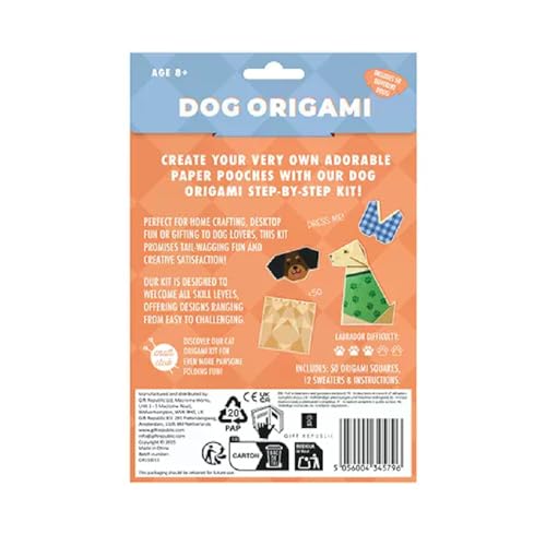 Gift Republic Dogs DIY Origami Kit, Multicolor