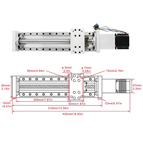 RATTMMOTOR ZBX80 200mm CNC Linear Stage Motion Actuator for CNC - size: 200mm