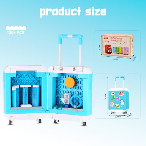 BloxBrix City Travel Suitcase Building Block Set, Singapore Skyline Architecture Model, Educational Gift for Children and Adults (127pcs)
