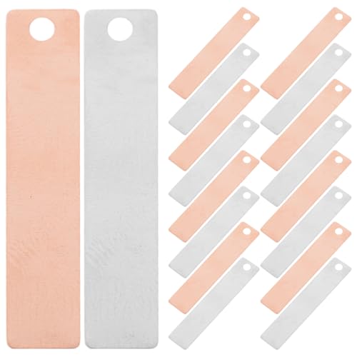 Amosfun 20Pcs Pure Copper Zinc Anode Set Electroplating Sheets Strips for Science Experiments DIY Educational Projects Home School Learning