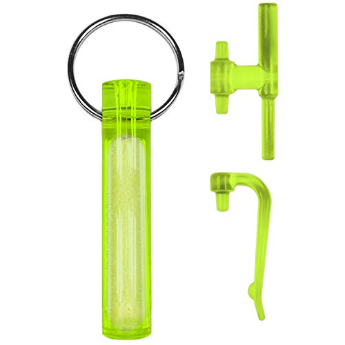 GEAR AID Ni Glo 2” UV Rechargeable Glowing Keychain – Multi-Purpose Glow-in-the-Dark Accessory for Camping - color: Yellow, size: 2 Pack
