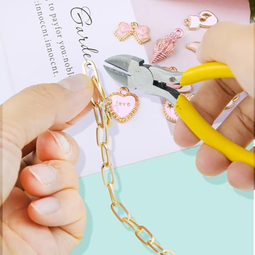 tiggell 20Pcs Chain Bracelets Kit, Alloy Link with Lobster Clasps - color: Gold & Rose Gold