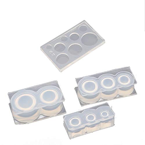 4Pieces Stero Hollow Sphere Shape Silicone-Molds for Epoxy Resin Casting Mold for Hollow Sphere Shaped Toy Making