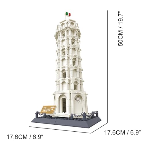 1334Pcs Leaning Tower of Pisa Italy Building Set World Landmark Architecture Model Collectible Toy for Kids and Adults - color: Leaning Tower