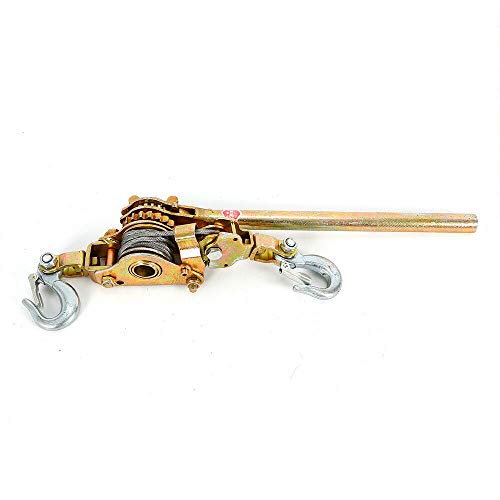2 Ton Come Along Winch Power Cable Heavy Duty Cable Winch Puller Cable Ratchet Puller with 2 Hooks & 2 Gears, Hand Winch Cable Puller Lever Hoist Ratchet Power Puller - size: 2 Ton