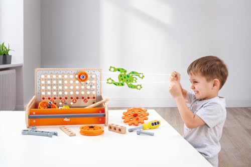Hape Science Experiment Toolbox | Colorful Wooden 32 Experiment Kit, Fun Educational Science Kids Toy Set & Know-How Instruction App