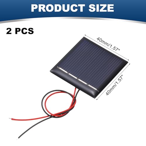 MECCANIXITY 2Pcs 2V 0.08W 40mA Mini Solar Panels with Cable - style: 2V 0.08W 40mA