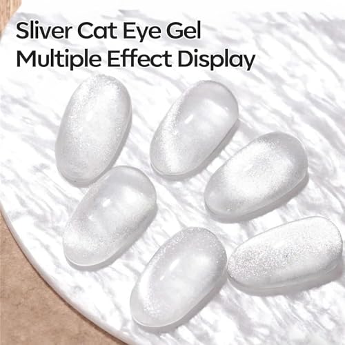 modelones Cat Eye Magnet, 5 in 1 Multifunction Nail Magnets for Cat Eye Gel Nail Polish, Magnetic Sticks Nail Design Glassy Moon French Flower Heart Cats Eye Effect Manicure DIY