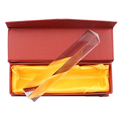 Optical Glass Triangular Prism for Teaching Light Spectrum Physics and Photo Photography Prism(20cm)