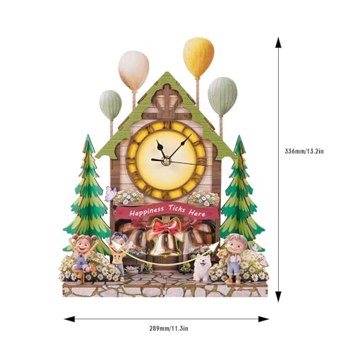 3D Puzzles for Adults, Balloon House Wall Clock 3D Wooden Puzzles Clock Kits for DIY Birthday Gift for Women Men Home Decor Holiday Christmas - color: House