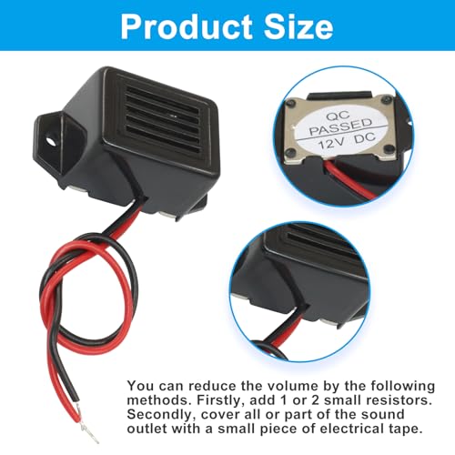 6 Pack Mini Buzzers, 12V Leads 400Hz Electronic Components, Mechanical Buzzer for Morse Code Projects/Electronic Enthusiasts