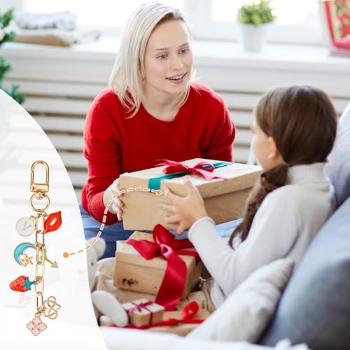 Starry 252Pcs Keychain Making Kit 50 Set Keychain Clips DIY Bag Charm Kit with Extender Chain Bulk 200 Jump Ring for Jewelry Bags Accessories DIY Craft Supplies - style: 50 Set