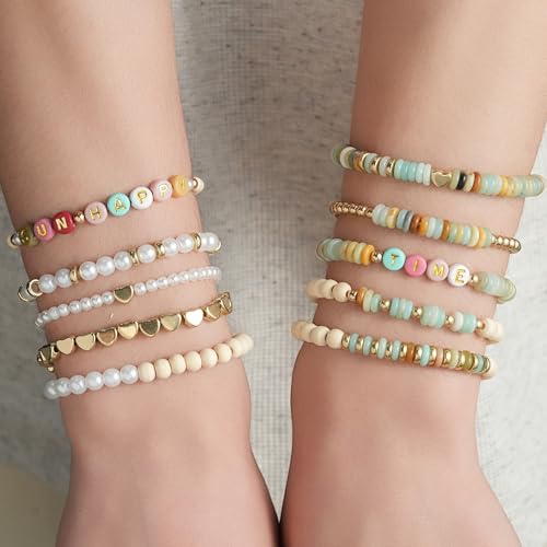 Xylise DIY Bracelet Making Kit for Girls - Jewelry Making Beads, Friendship Bracelet Kit with Letter,Beads for Jewelry Making, Bracelet kit Bead Bracelet Making kit Arts and Crafts Handmade Gift Set - color: CZ007-Amazon colours