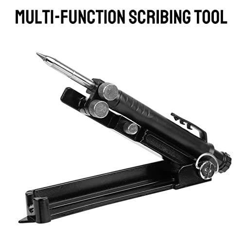 Multi-function Scribing Tool - Upgraded Construction Pencil for DIY Woodworking, Aluminum Alloy Scribe Tool with Deep Hole Pencil, Scriber Line Maker Measuring Tool