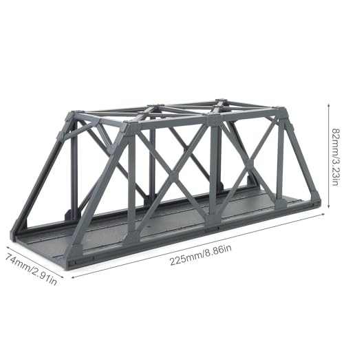 HO Scale 1:87 Model Truss Bridge Kit for Model Track Model Trains QLF46 (Dark Gray) - color: Dark Gray