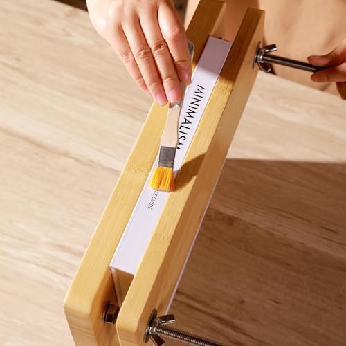 Book Press - Bamboo Wood Bookbinding Press for Craft Enthusiasts - Anti-Slip Mat, Portable & Handmade Book Binding Tool (Book Press)