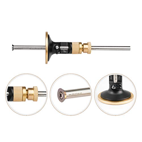 EMVANV Wheel Marking Gauge Kit, Marking Gauge, Wood Scribe Tool, Metric Micro Adjuster Ruler, Woodworking Tools Scriber for Woodworking (Black+Gold)