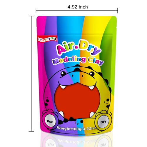 ifergoo 100g Red Air Dry Clay, 3.5oz DIY Creative Modeling Clay for Kids - color: Red/100g