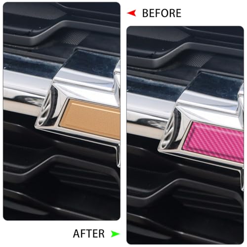 QianBao Compatible with Pink Carbon Fiber 11.8" x 4" Chevy Bowtie Emblem - color: Pink