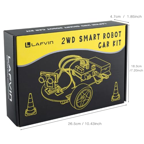 LAFVIN 2WD Smart Robot Car Kit with R3 Board, Ultrasonic Sensor, L298N Motor Driver, IR Remote Control, Obstacle Avoidance STEM Educational DIY Kit for Adults Beginners - size: V1