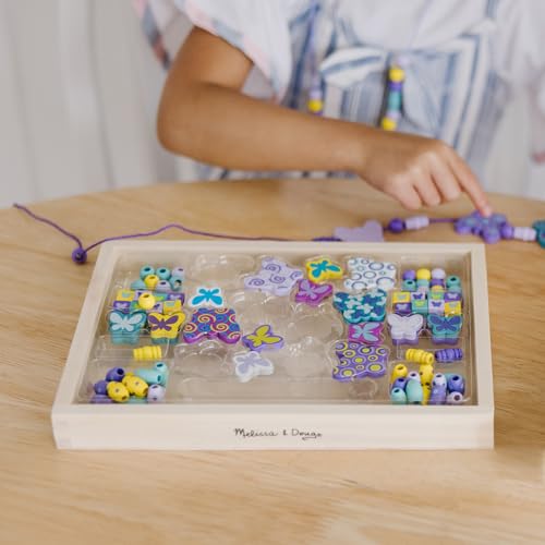 Melissa & Doug Created by Me! Butterfly Beads Wooden Bead Kit, 150+ Beads for Jewelry-Making - size: 1 Count, style: Butterflies