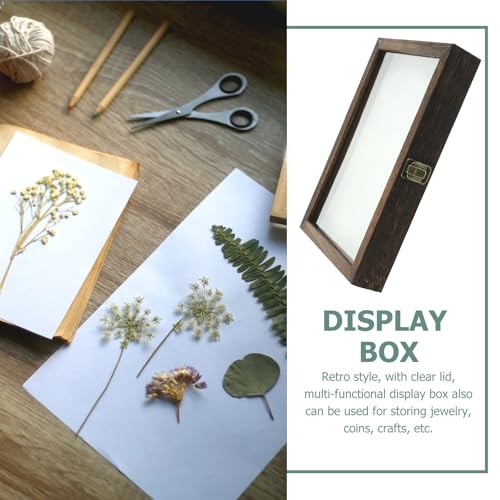 Cabilock Insect Display Case Clear Top Specimen Storage Box with Mat 12.20X8.66X1.85in Bug Collection Box for Butterfly Collections Desktop Display and Small Item Storage