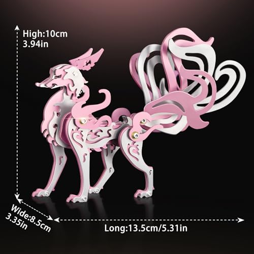 3D Metal Puzzles,3D Metal Puzzle for Adults,Mechanical Model Kit Fox Pink,Steel 3D Puzzles Stainless Steel Ornaments for Adults Home Decor Art Craft Gifts Toys. - color: B1