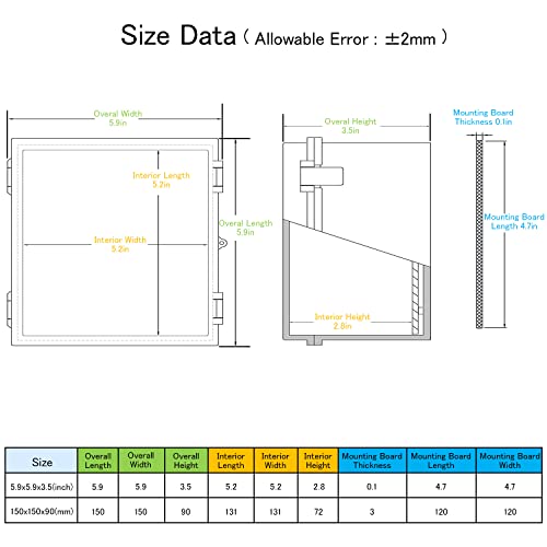 Junction Box IP65 Waterproof ABS Plastic Enclosure Hinged PC Clear Cover Electrical Project Box with Mounting Plate, Wall Brackets, Cable Glands 5.2" x 5.2" x 3.3" - color: Clear Cover, size: 5.2" x 5.2" x 3.3"