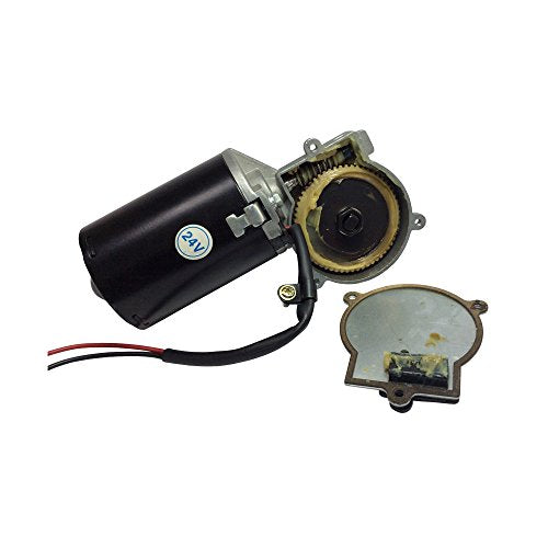 High Torque 24V DC Electric Reversible Gear Motor 50 RPM Right Angle Thread Shaft for Volume Gate Garage Door - size: 24V, style: Right-Threaded Shaft